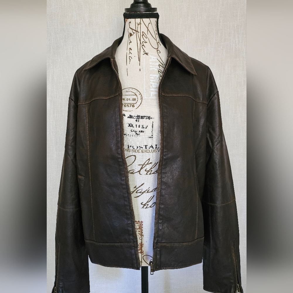 Java Vegan Distressed Leather Jacket
